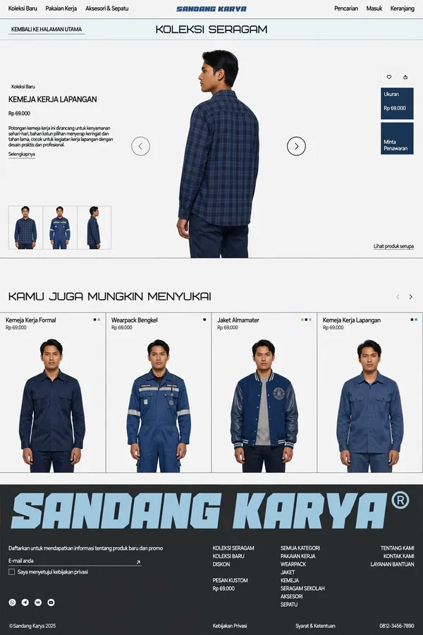 Workwear Store — A workwear and garment catalogue with a quote request path.