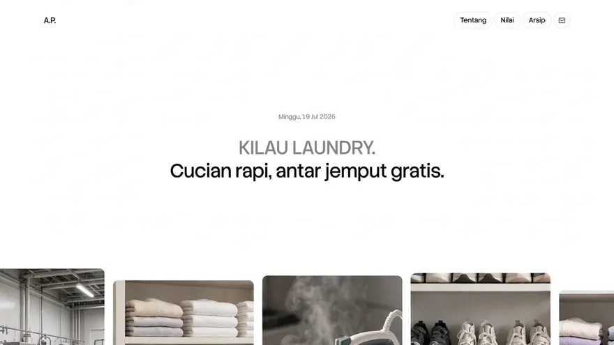 Laundry — A per-kilo and per-item rate page with pickup.