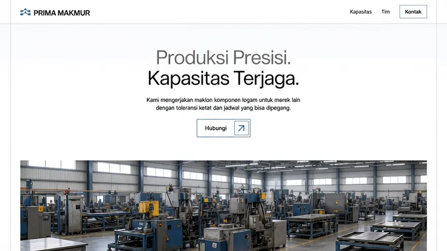 Manufacturing & OEM — A capacity page for prospective OEM clients evaluating from a distance.
