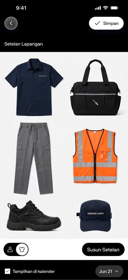 Uniform Catalogue — A workwear set builder from shirts to field boots.