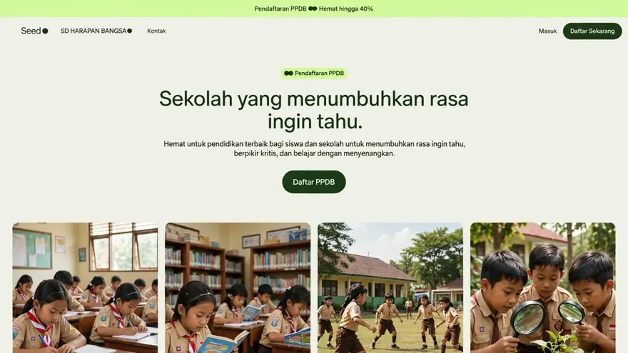 Primary School — An admissions page with intakes, quotas, and fees that change each school year.