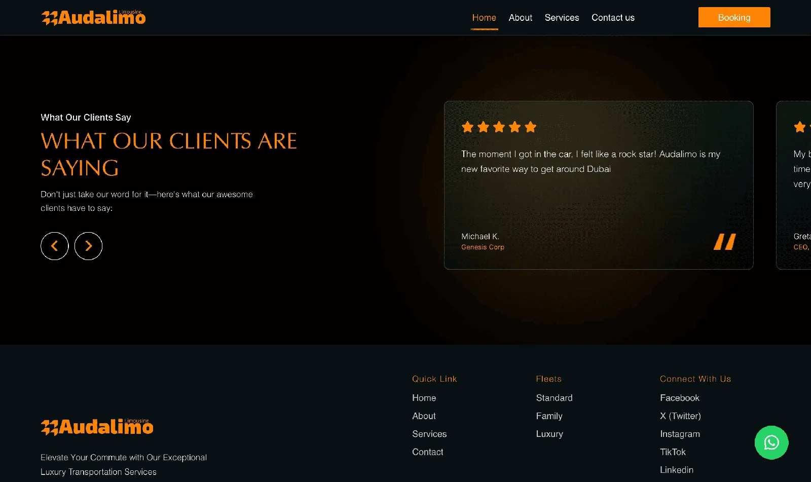 Audalimo Company Website: Testimonials